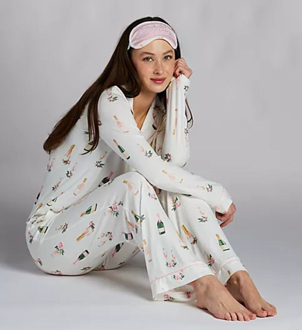 P.J. SALVAGE "WAKE ME FOR CHAMPAGNE" PAJAMAS PJ'S L